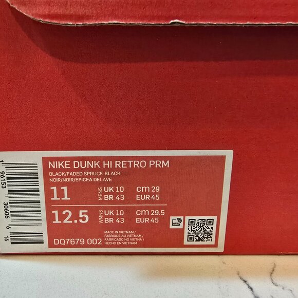 Nike Dunk High Retro PRM Size 11 Black Faded Spruce DQ7679 002 Brand New NIB - Picture 8 of 8